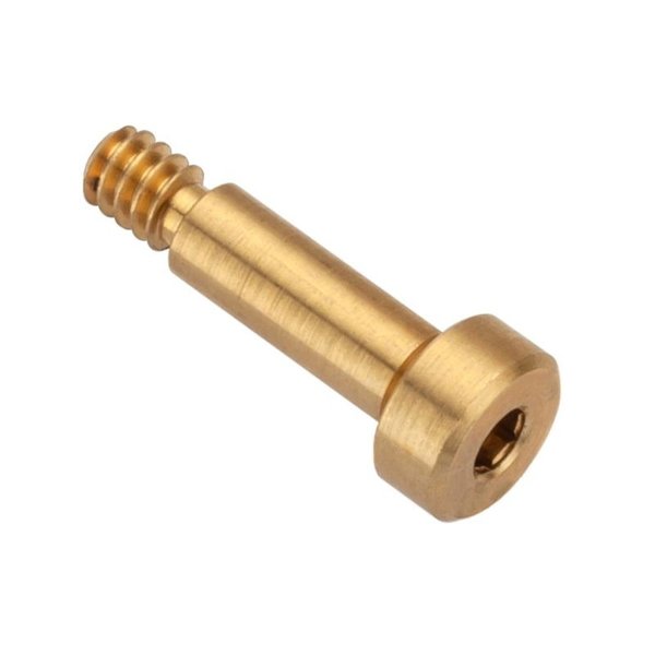 Shoulder Screw, 6g Thr Sz, 6mm Thr Lg, 8 mm Shoulder Lg, Brass