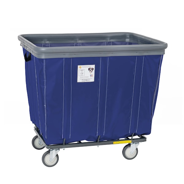 Vinyl Basket Truck with Air Cushion Bumper and Steel Base, 14 Bushel, Navy