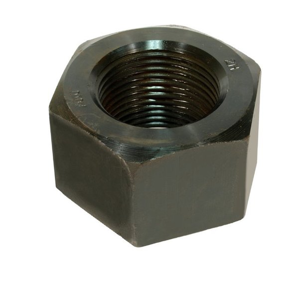 Heavy Hex Nut, #4-4, Steel, Grade 2H, Plain, 4 in Ht