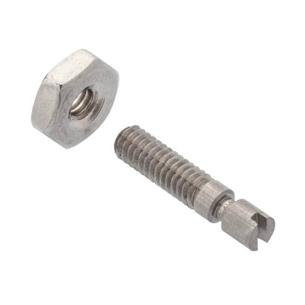 Headless with Jam Nut Spring Anchor, #5-40, 3/4 in L, 18-8 Stainless Steel Plain