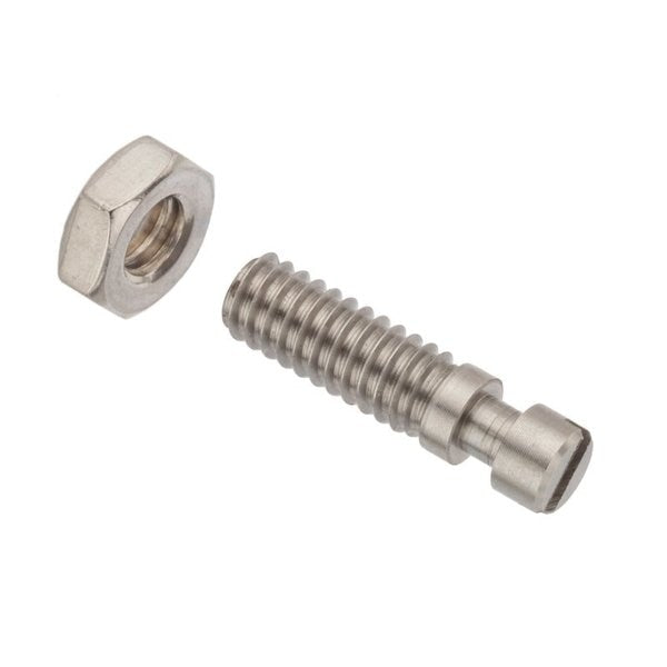 Headless with Jam Nut Spring Anchor, #10-32, 1-1/4 in L, 18-8 Stainless Steel Plain