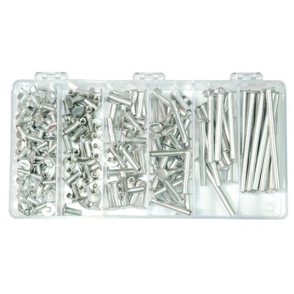 Bind Post Barrel/Screw 240pc Alum Kit, Aluminum, Unfinished Finish