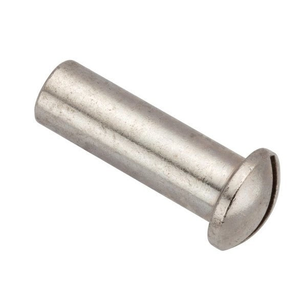 Barrel Nut, #8-32, 3/4 in Brl Lg, 1/4 in Brl Dia, Brass Chrome Plated
