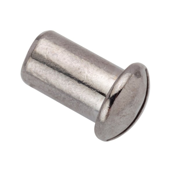Barrel Nut, #10-32, 1/2 in Brl Lg, 5/16 in Brl Dia, Brass Chrome Plated