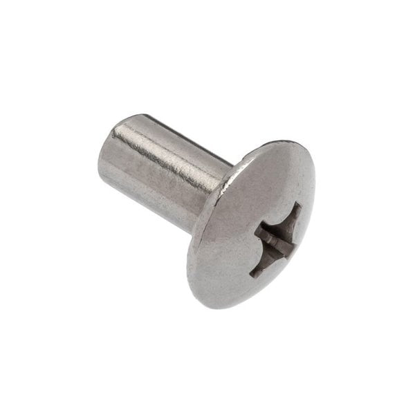 Barrel Nut, #10-24, 1/2 in Brl Lg, 1/4 in Brl Dia, 18-8 Stainless Steel Unfinished