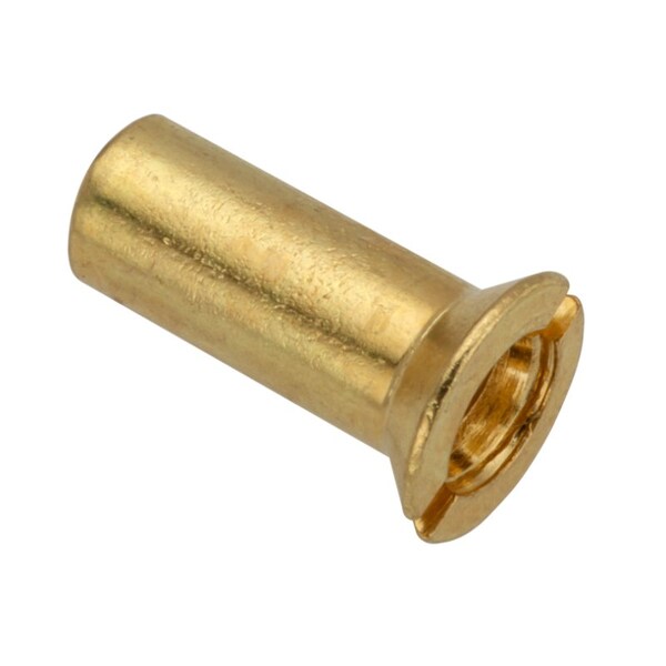 Barrel Nut, #8-32, 1/2 in Brl Lg, 13/64 in Brl Dia, Brass Unfinished