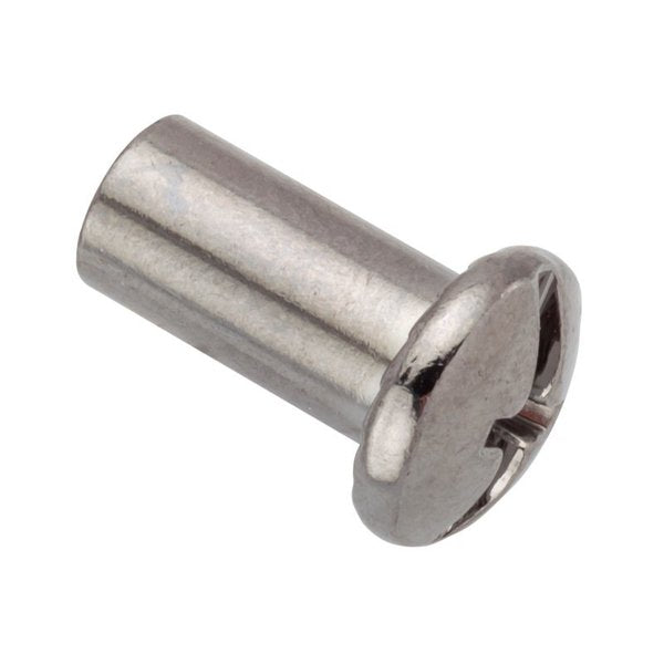 Barrel Nut, #10-24, 1/2 in Brl Lg, 1/4 in Brl Dia, Steel Chrome Plated