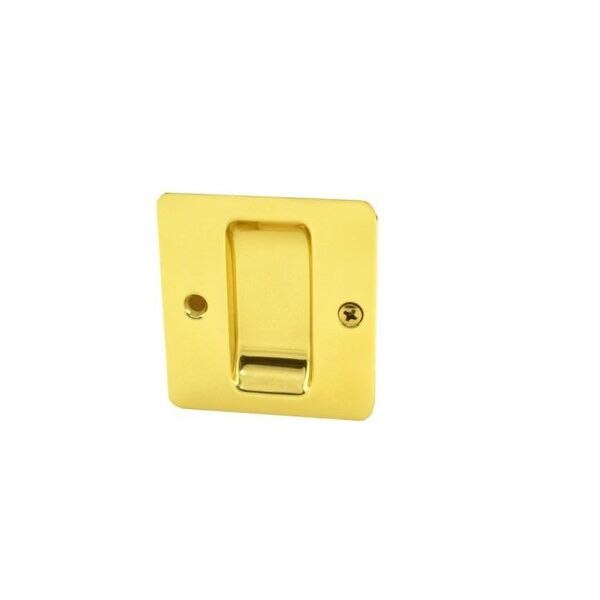 Flush Cup Pocket Door Pull Bright Brass