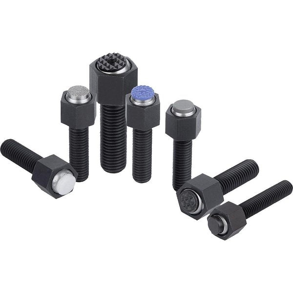 Self-Aligning Pads With O-Ring, Form:K Carbon Steel, Interchangable Insert, Comp:Polyacetal, Sw=24