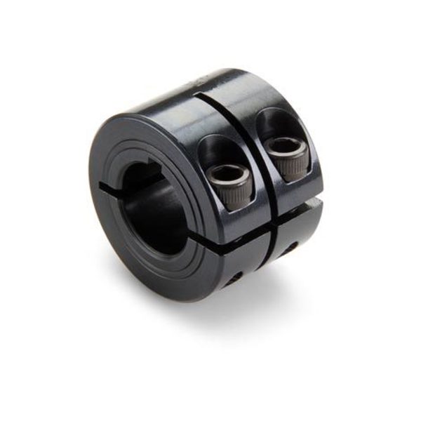 Keyed Shaft Collar, 1pc Double Wide, Bore 25mm, Steel, OD 45mm