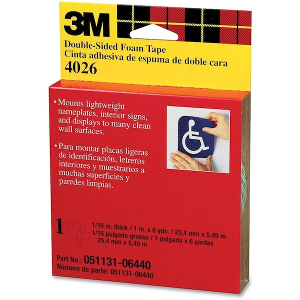 3M 4026 Double Coated Foam Tape 0.5