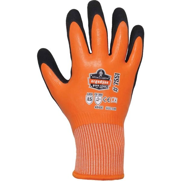Orange A5 Coated Waterproof Gloves, XL, PR