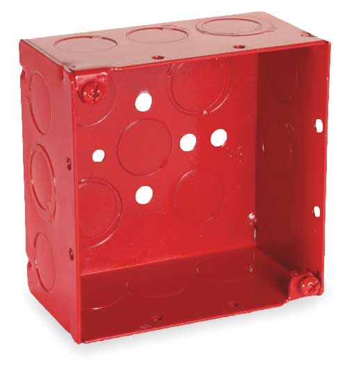 Electrical Box, Square, 30.3 cu in, Red