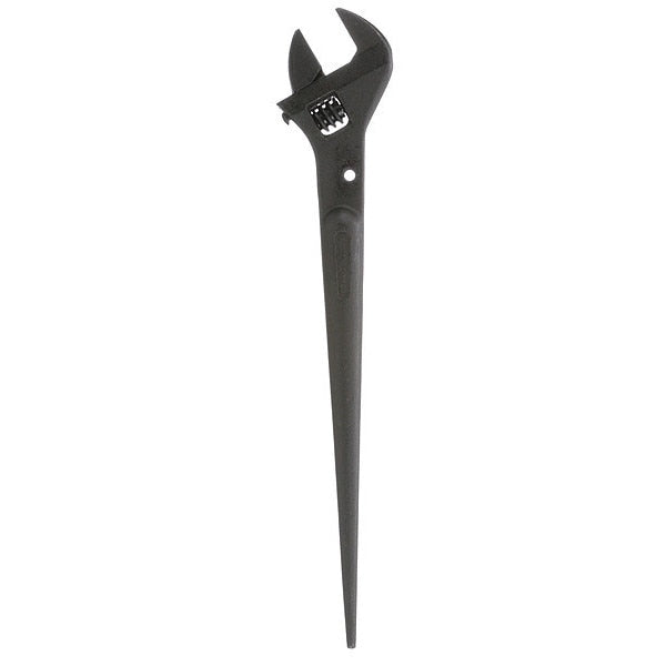 Adjustable Spud Wrench, Alloy Steel, 16 in Overall Length, 1-1/2 in Head, Black Oxide