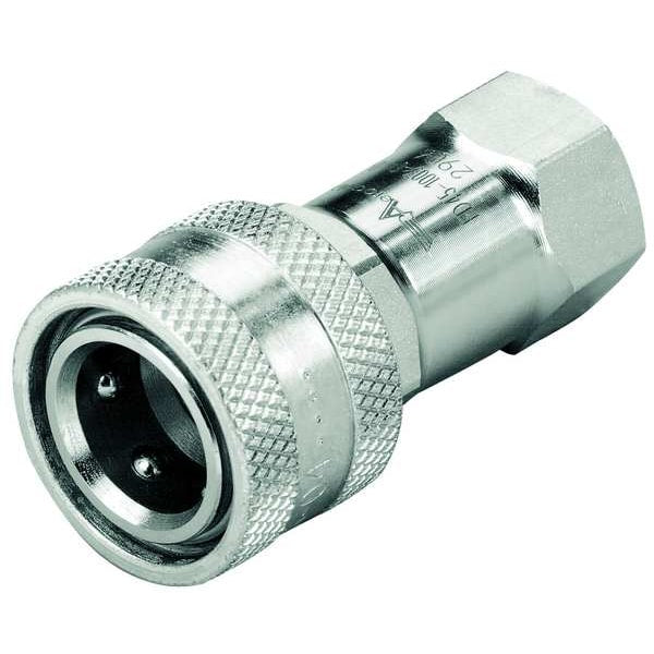 Hydraulic Quick Connect Hose Coupling, Steel Body, Push-to-Connect Lock, 3/4