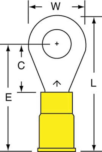 12-10 AWG Vinyl Ring Terminal 1/4