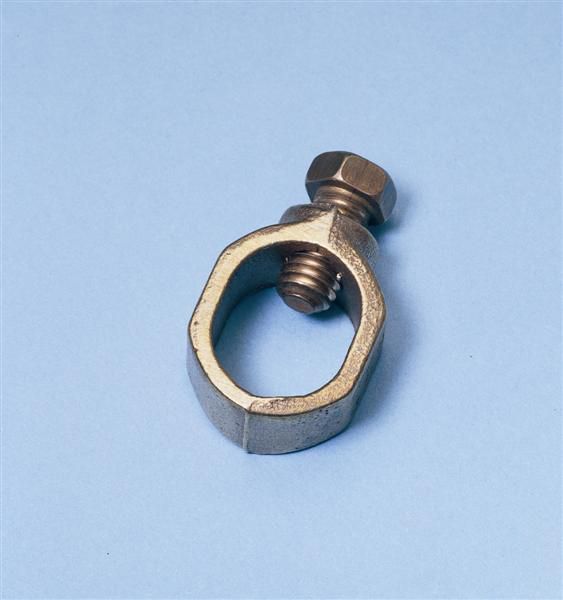 Grounding Connector, 1 Grounding Wire, 8 AWG SOL to 2 AWG STR, 5/8 in Rod Dia, Bronze