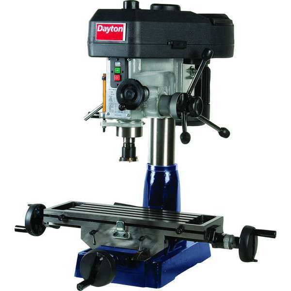 Mill/Drill, 14 In, 3/4HP, 110V, 115-2600 Sp