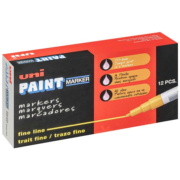 Permanent Paint Marker, Fine Tip, White Color Family, Paint