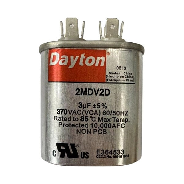 Run Capacitor, 3 MFD, 370V, Oval