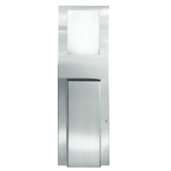 9-1/2 gal Rectangular Trash Can, Silver, 17 1/4 in Dia, Stainless Steel