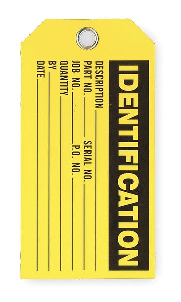 Prod Stat Tag, 3 x 5-3/4 In, Bk/Yel, PK100
