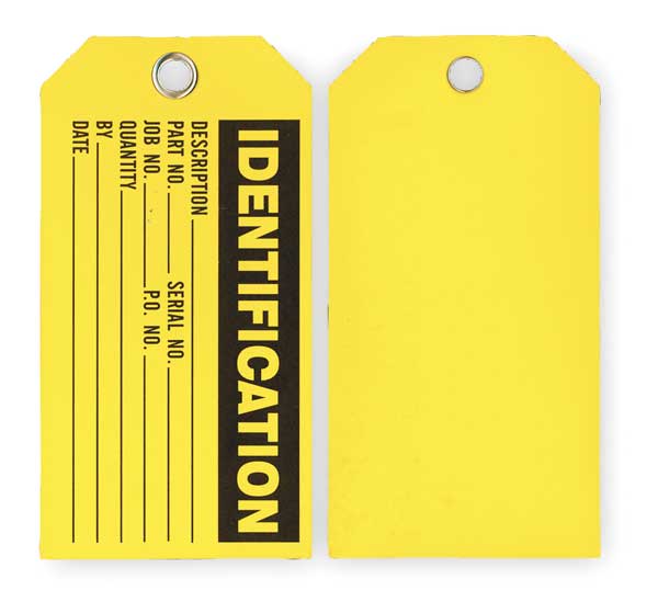 Prod Stat Tag, 3 x 5-3/4 In, Bk/Yel, PK100