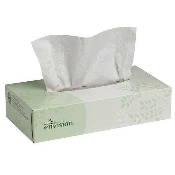 Facial Tissue, Pacific Blue Basic, 2 Ply, 8 in x 8 1/4 in Sheet, Flat Box, 100 Sheets/Box, 30 Pack