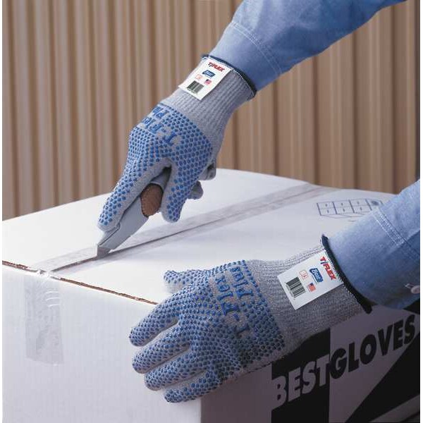 Cut Resistant Coated Gloves, A3 Cut Level, PVC, L, 1 PR