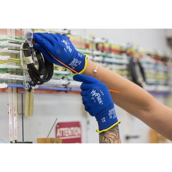 Foam Nitrile Coated Gloves, Palm Coverage, Blue, 10, PR