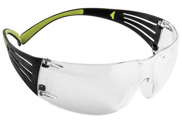 SecureFit Safety Glasses, 400 Series, Anti-Fog, Anti-Scratch, Frameless, Black Arm, Clear Lens