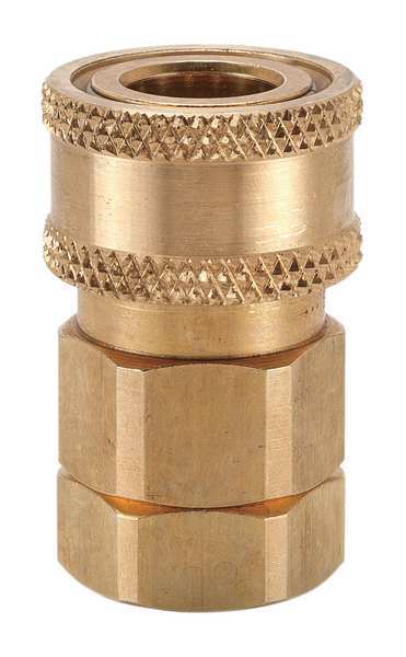 Hydraulic Quick Connect Hose Coupling, Brass Body, Sleeve Lock, 3/8