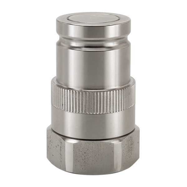 Hydraulic Quick Connect Hose Coupling, 316 Stainless Steel Body, Ball Lock, 3/8
