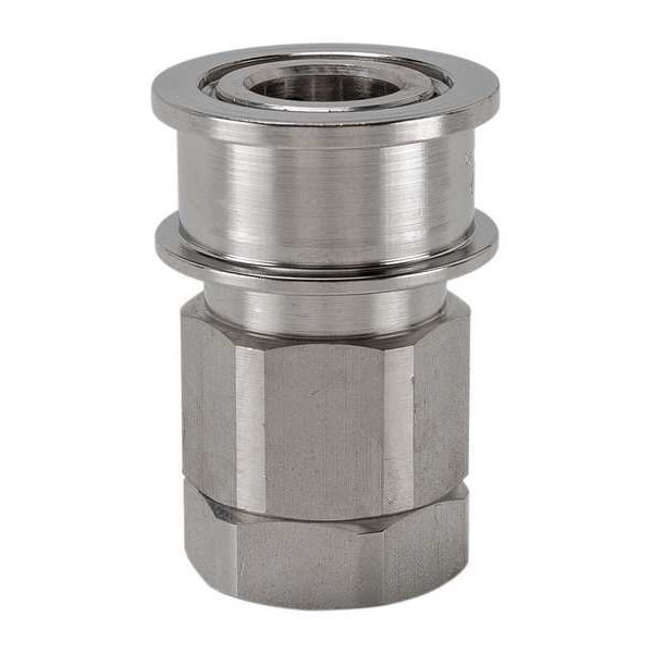 Hydraulic Quick Connect Hose Coupling, 316 Stainless Steel Body, Ball Lock, 1/2
