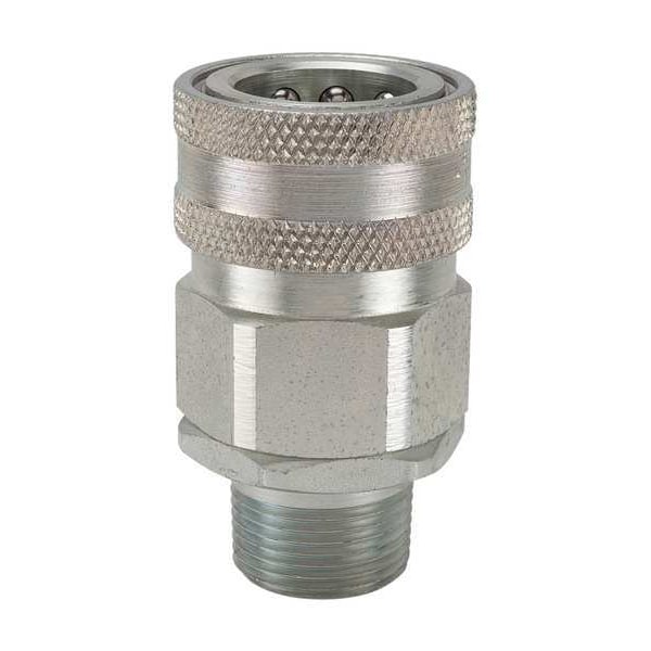 Hydraulic Quick Connect Hose Coupling, Steel Body, Sleeve Lock, 1/2