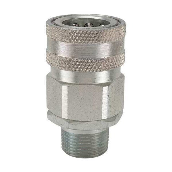 Hydraulic Quick Connect Hose Coupling, Steel Body, Sleeve Lock, 3/8