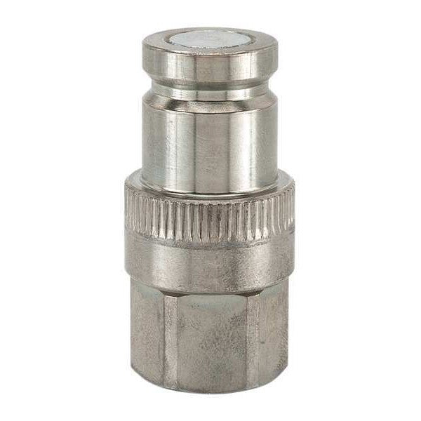Hydraulic Quick Connect Hose Coupling, Steel Body, Push-to-Connect Lock, 3/8