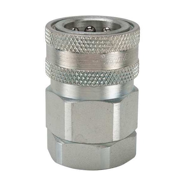 Hydraulic Quick Connect Hose Coupling, Steel Body, Sleeve Lock, 3/4