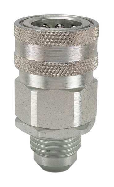 Hydraulic Quick Connect Hose Coupling, Steel Body, Sleeve Lock, 3/4