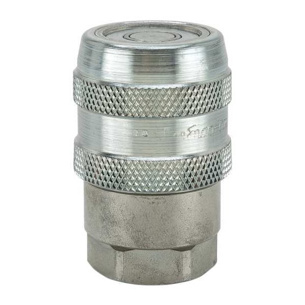 Hydraulic Quick Connect Hose Coupling, Steel Body, Push-to-Connect Lock, 3/4