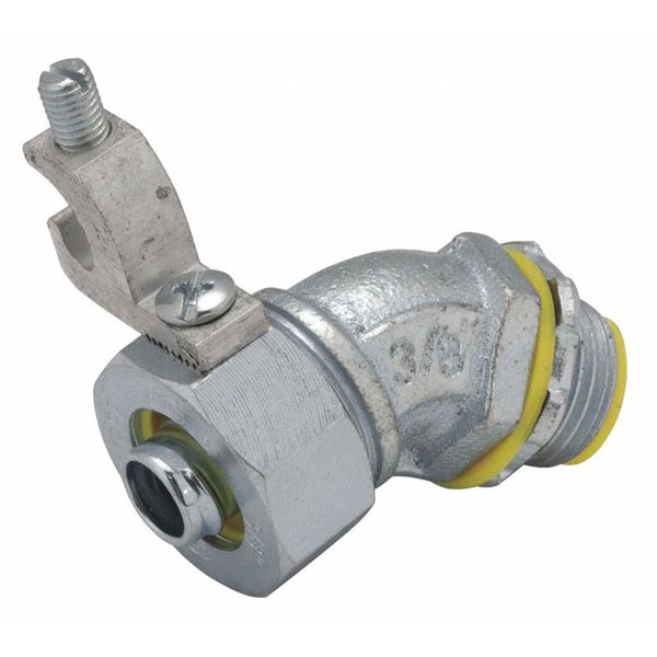 Liquidtight Conn, Grnd Lug, 45 deg., 1-1/4