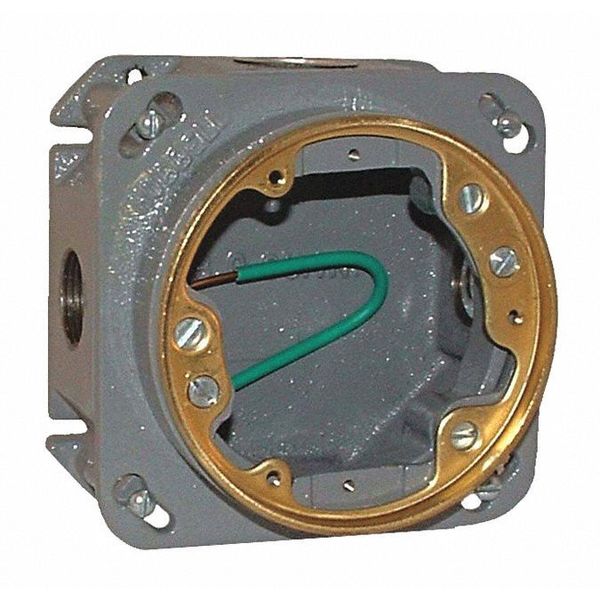 Floor Box, Adj, Cast Iron Rnd, 33 cu. in.