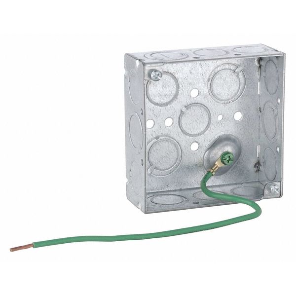 Weld Box, Sq, 1-1/2 D, Pigtail, 1/2-3/4, 4