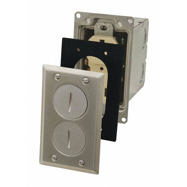 Flr Box, Duplex, 15A, 125V, Complete Nickel