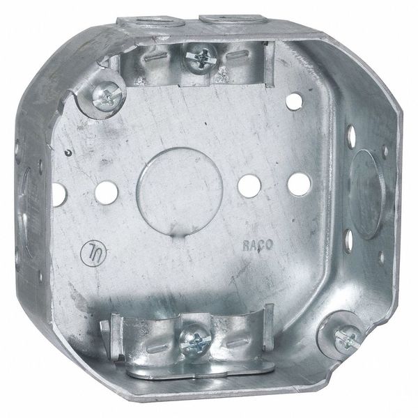Octagon Box, 1-1/2 Deep, Nm-Clmp 1/2 Ko 4