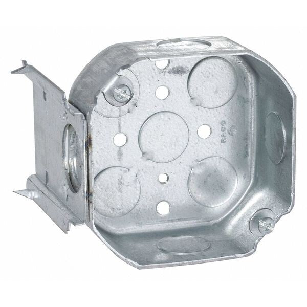 Octagon Box, 1-1/2 D, J-Brkt, 1/2 Ko, 4