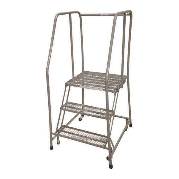 60 in H Steel Rolling Ladder, 3 Steps