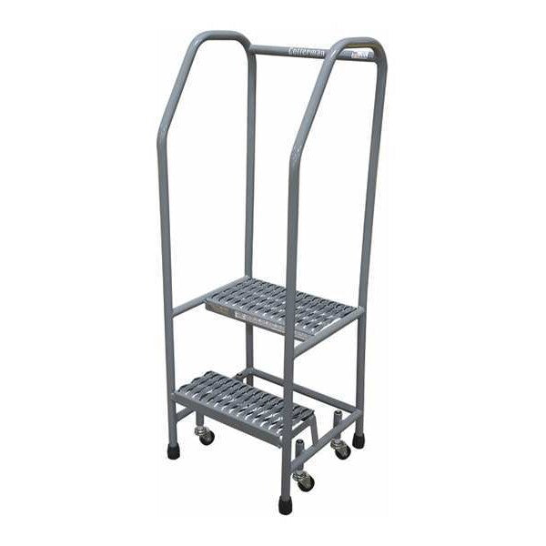 50 in H Steel Rolling Ladder, 2 Steps