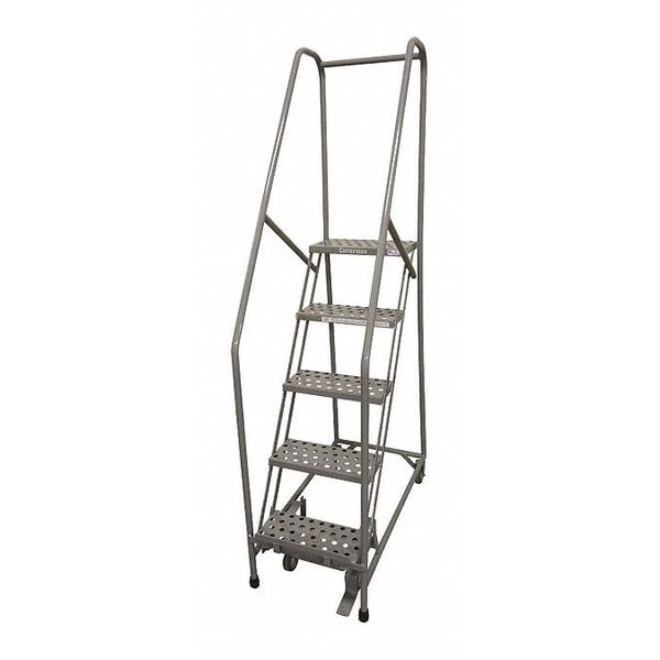 80 in H Steel Rolling Ladder, 5 Steps