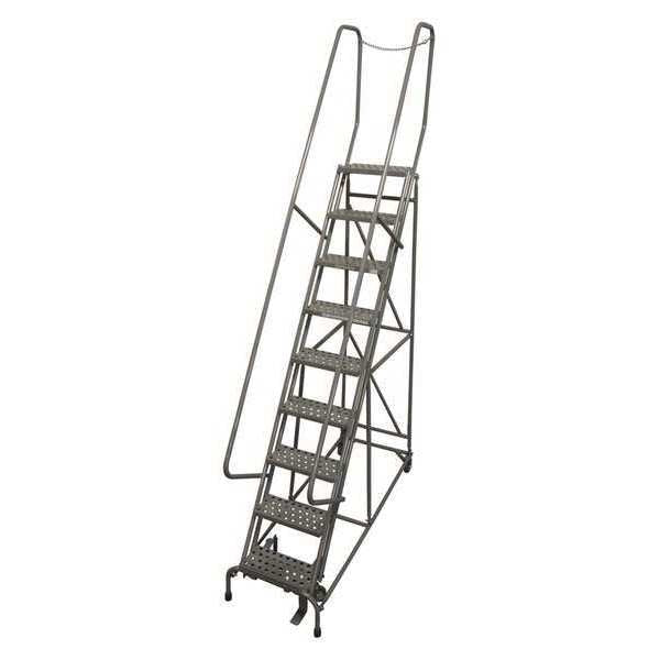 120 in H Steel Rolling Ladder, 9 Steps